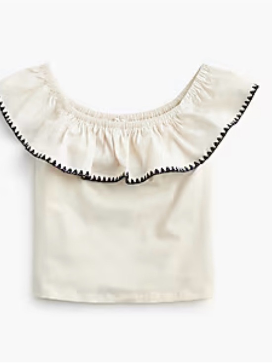 J. Crew Factory Tops - NWT J. Crew Factory Blanket-stitch off-the-shoulder top - in Ivory